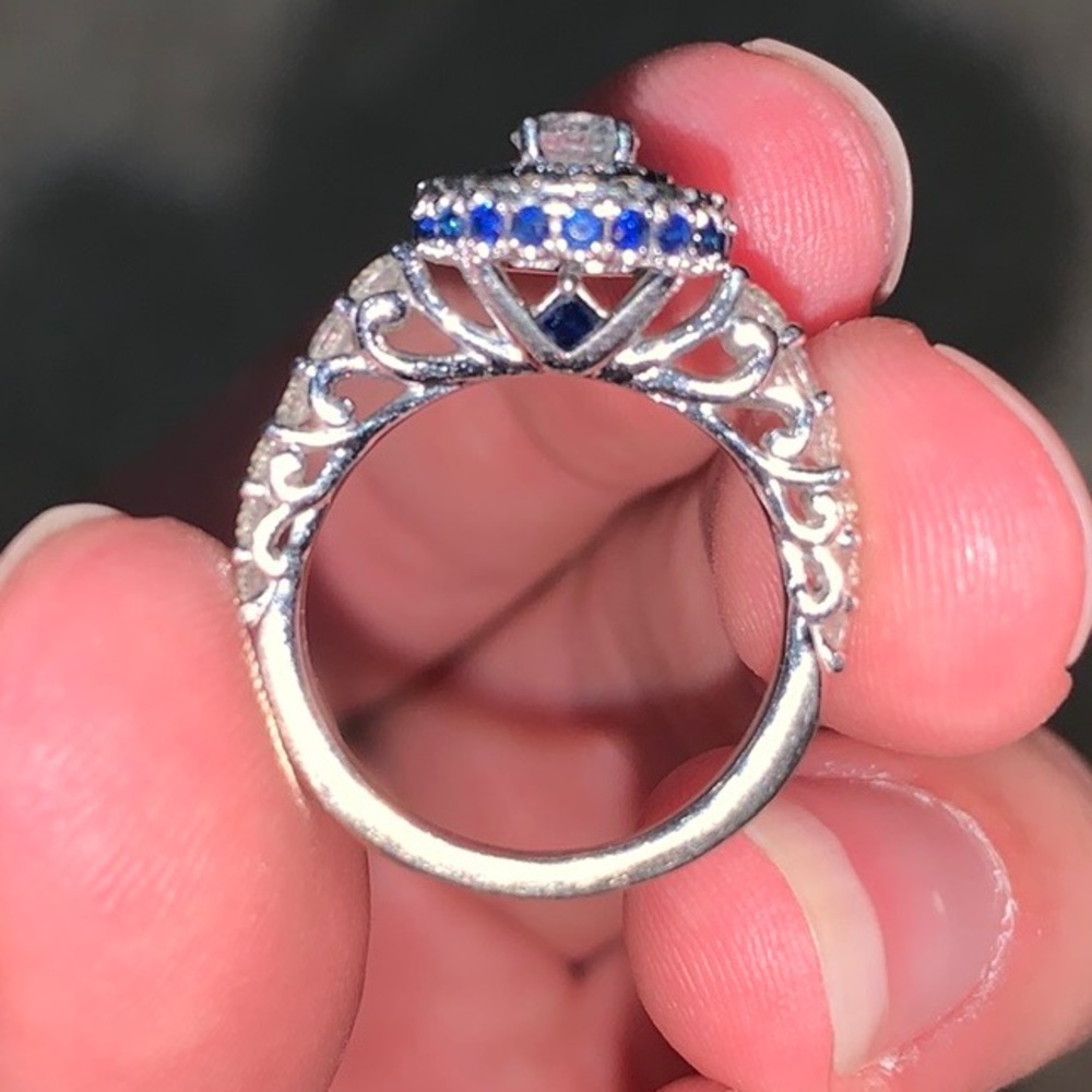 Vera Wang Diamond ring with sapphire peekaboo